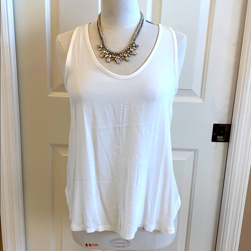 Off white Loft rayon tank , SP, NWT